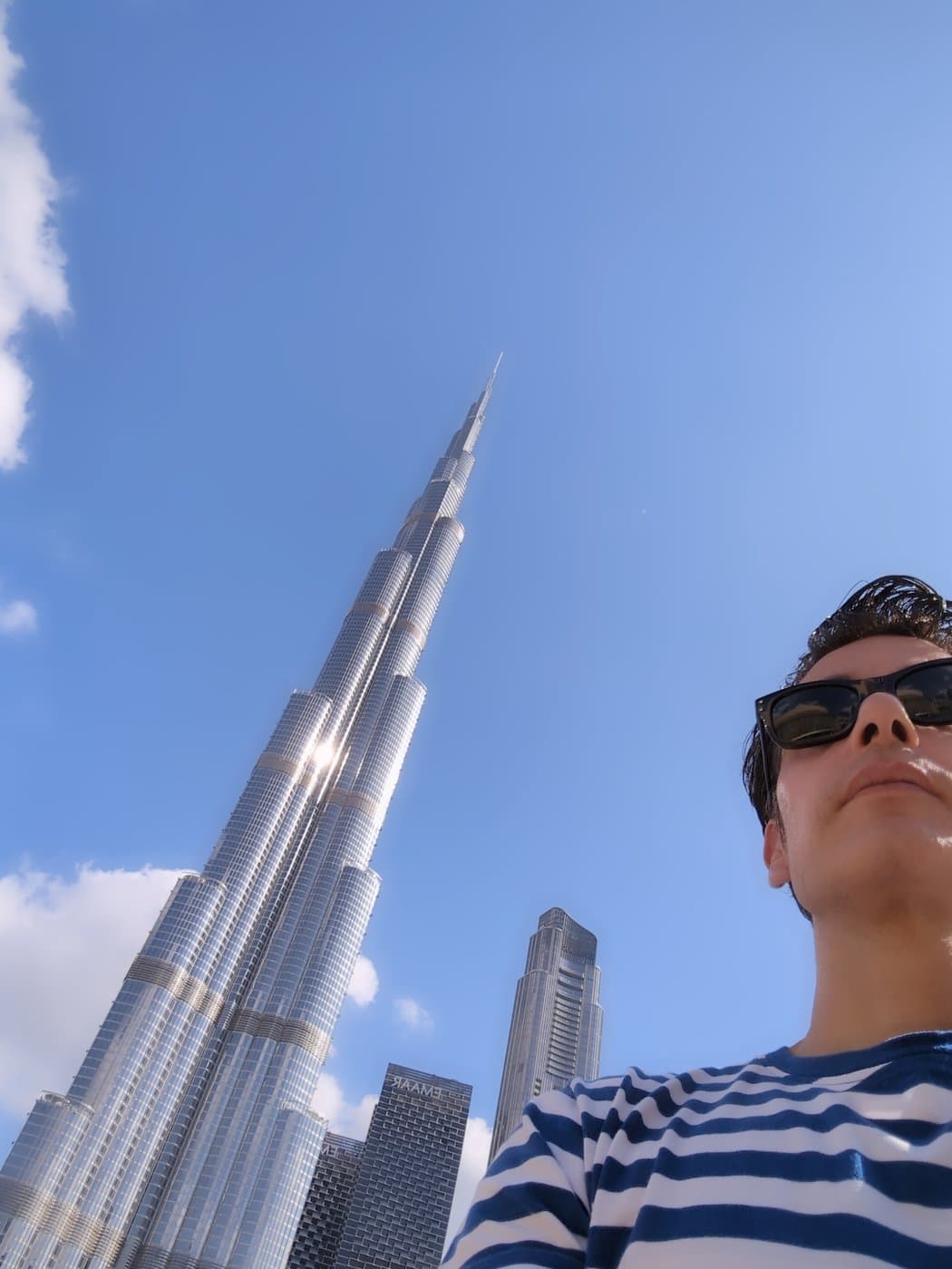 Diego Fresno in front of the Burj Khalifa in Downtown Dubai, December 2023